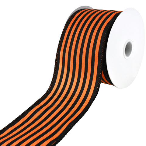 Halloween Cabana Stripes Satin Wired Ribbon, 2-1/2-Inch, 10-Yard
