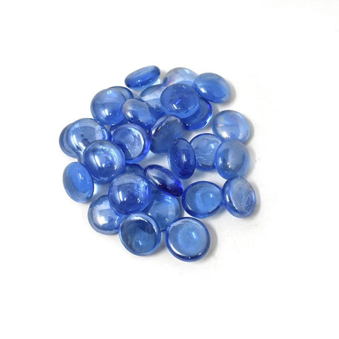 Glass Marble Gems Vase Filler, Blue, 3/4-Inch, 1.2-LB