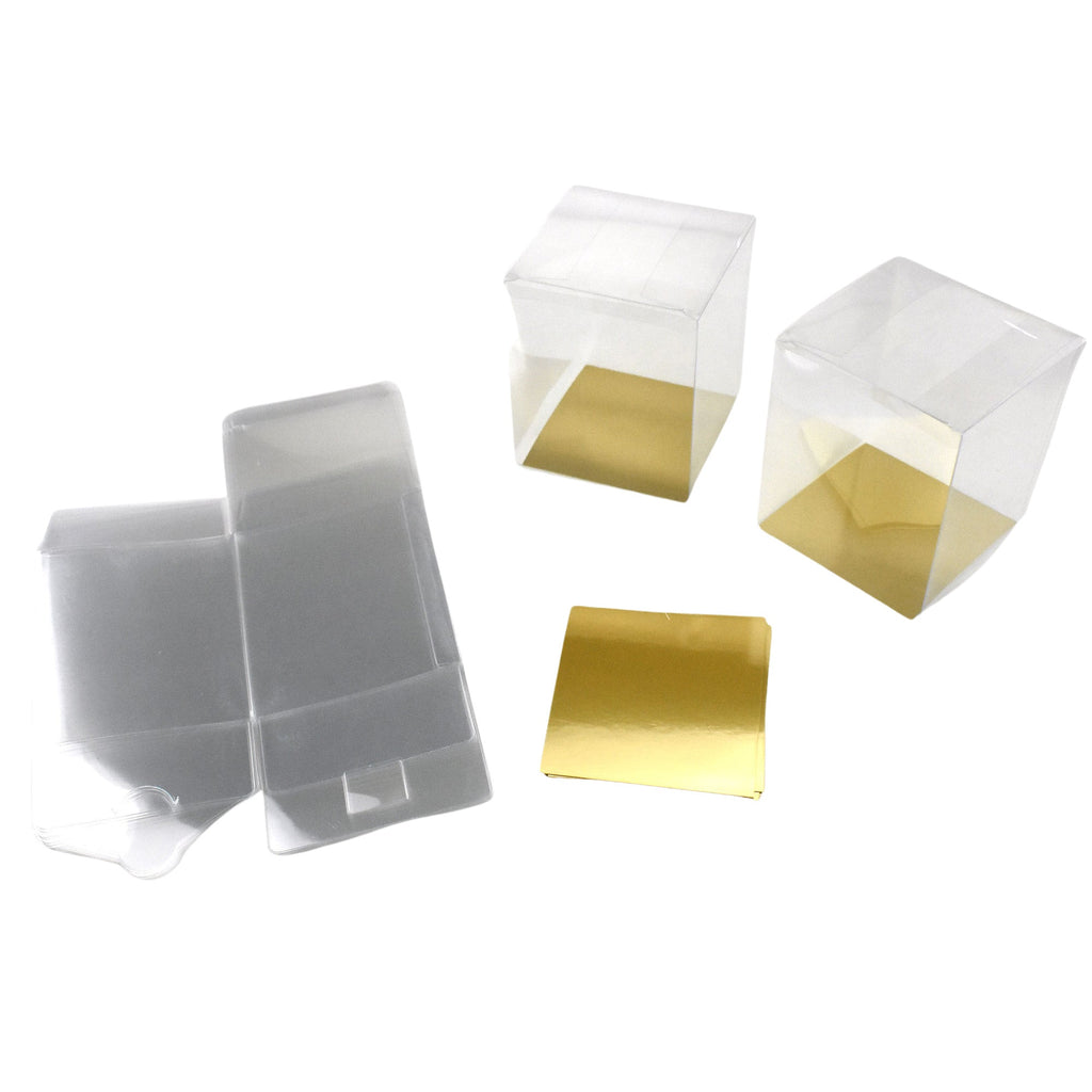 PVC Gift Box, 3-Inch x 3-Inch x 3-3/4-Inch, 12-Count - Clear