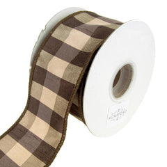 Checkered Silk Wired Edge Ribbon, 2-1/2-Inch, 10 Yards