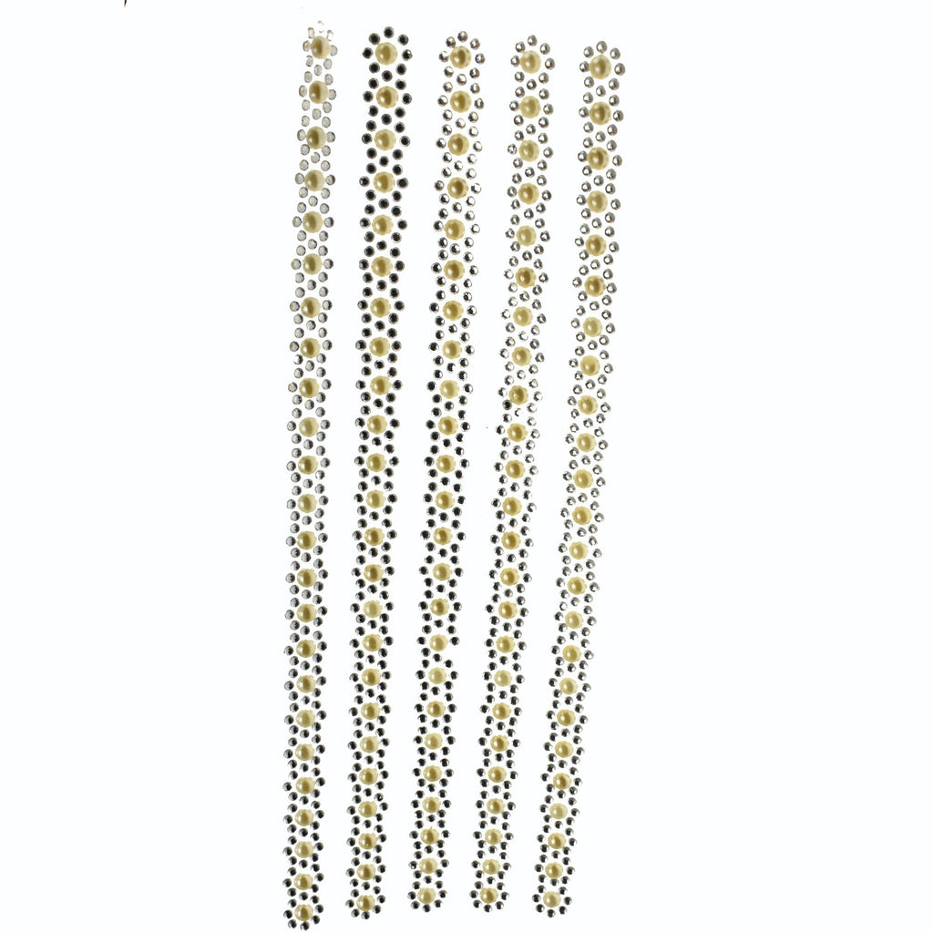 Pearl & Stone Sticker Strip, 10-Inch, 5-Count