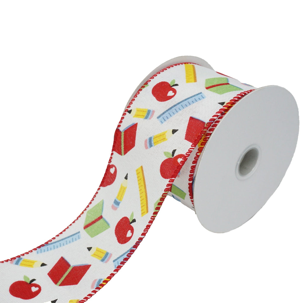 Back To School Wired Ribbon, 2-1/2-Inch, 10-Yard