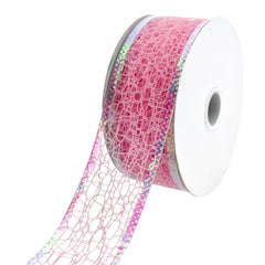 Matte Webbing with Iridescent Wired Edge Ribbon, 1-1/2-Inch, 10-Yard