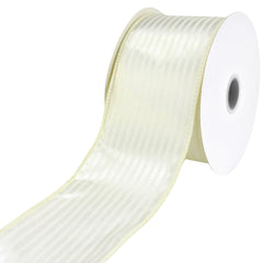 Tuxedo Stripes Satin Wired Ribbon, 10-Yard