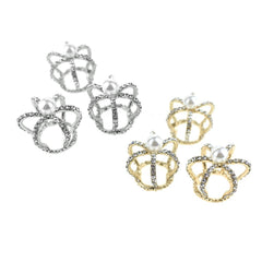 Mini Royal Rhinestone Crown Embellishments, 1-Inch, 3-Piece