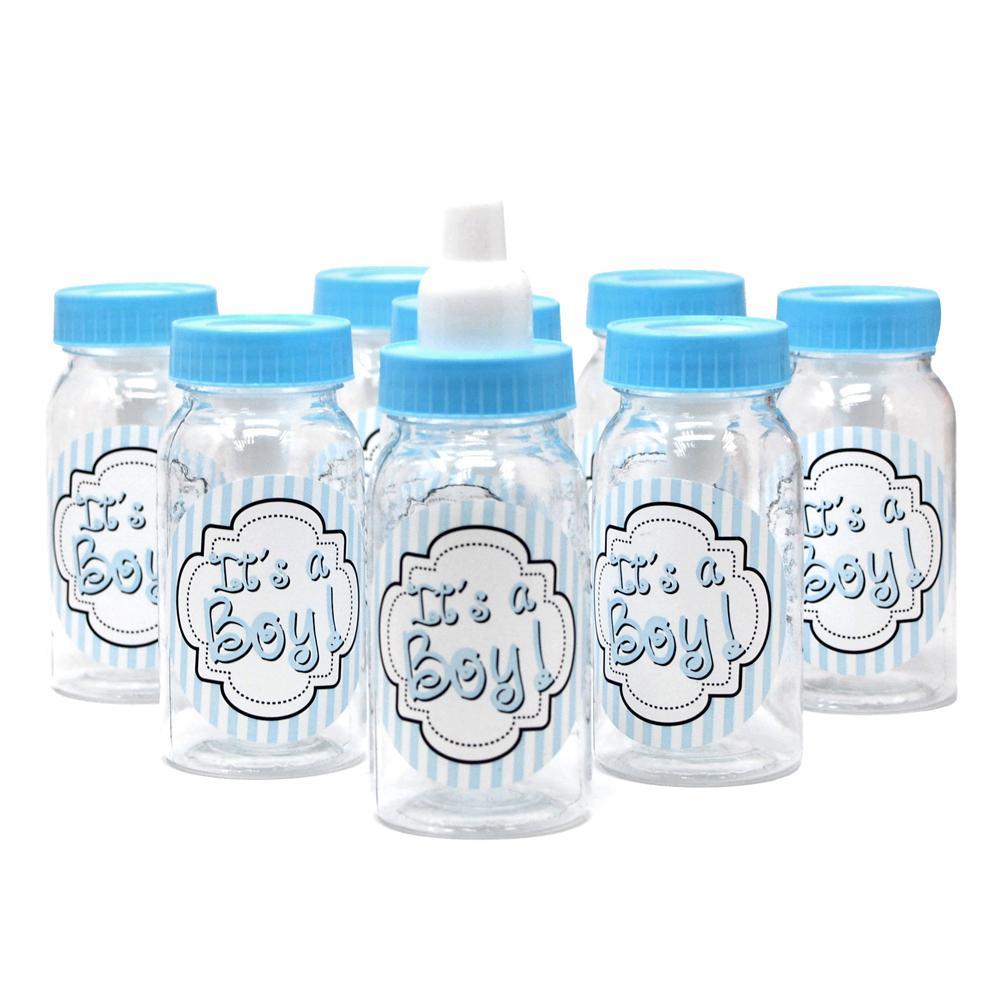 Its A Boy Plastic Baby Milk Bottle Favors, Blue, 4-1/2-Inch, 8-Count