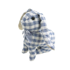 Plush Gingham Bunny Home Accent, Blue, 7-3/4-Inch