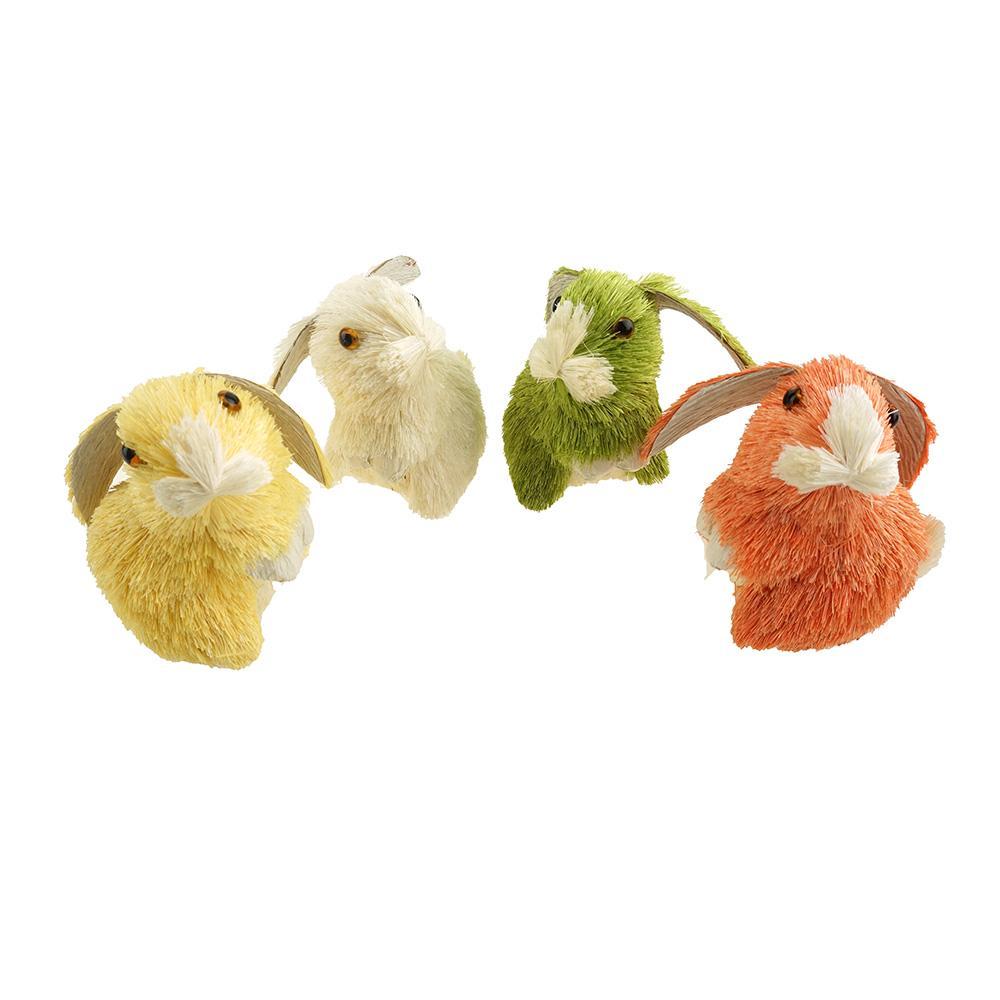 Colorful Sisel Mini Easter Bunnies, 3-1/2-Inch, 4-Piece