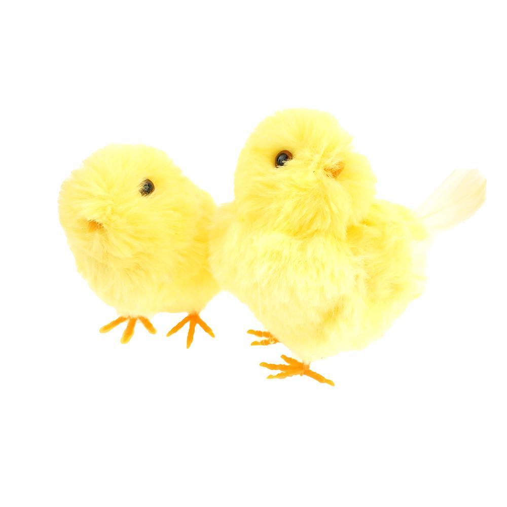 Plush Fuzzy Easter Chicks, Yellow, 3-Inch, 2-Piece