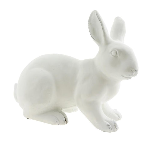 Outdoor Sitting Bunny Figurine, White, 11-Inch