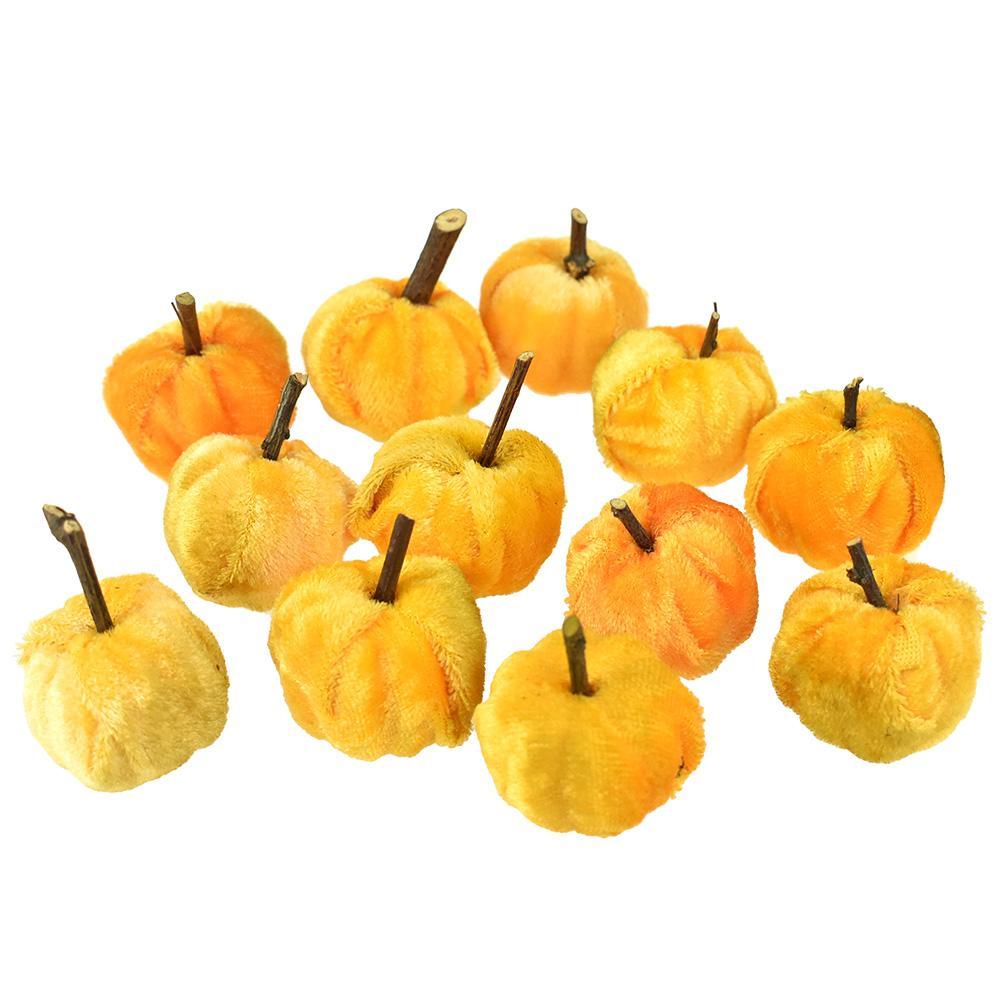 Miniature Velvet Pumpkin Bag, 12-Count