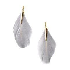 Single Feather Drop Earrings, 3-Inch