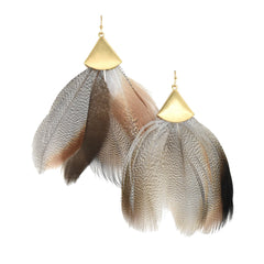 Feathers Drop Earrings, 3-Inch
