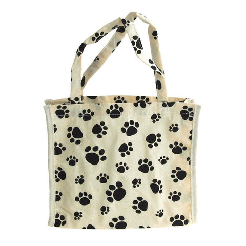 Animal Paw Print Cotton Tote Bag, 7-Inch, 6-Piece