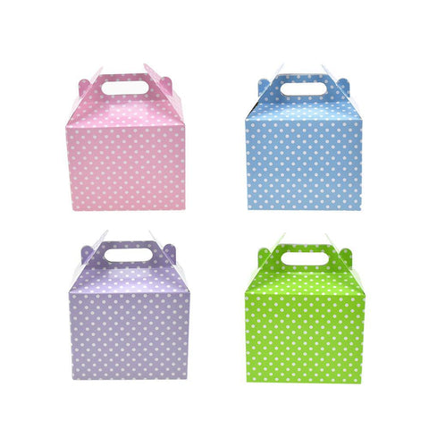 Polka Dot Patterned Party Favor Boxes, 4-3/4-Inch, 3-Count