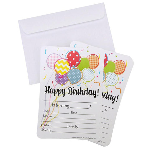 Happy Birthday Invitation Envelope, White, 7-Inch, 12-Piece