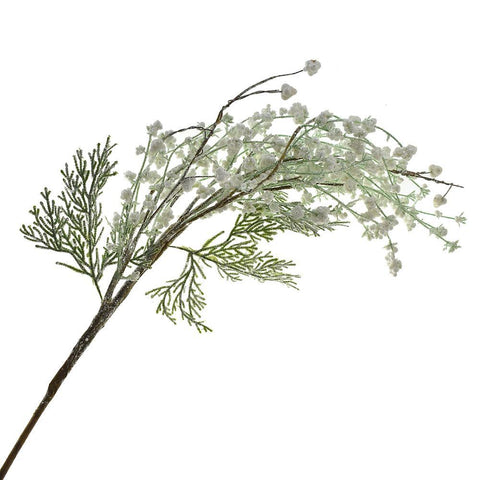 Frosted Mini Berry Cedar Spray Pick, 30-Inch