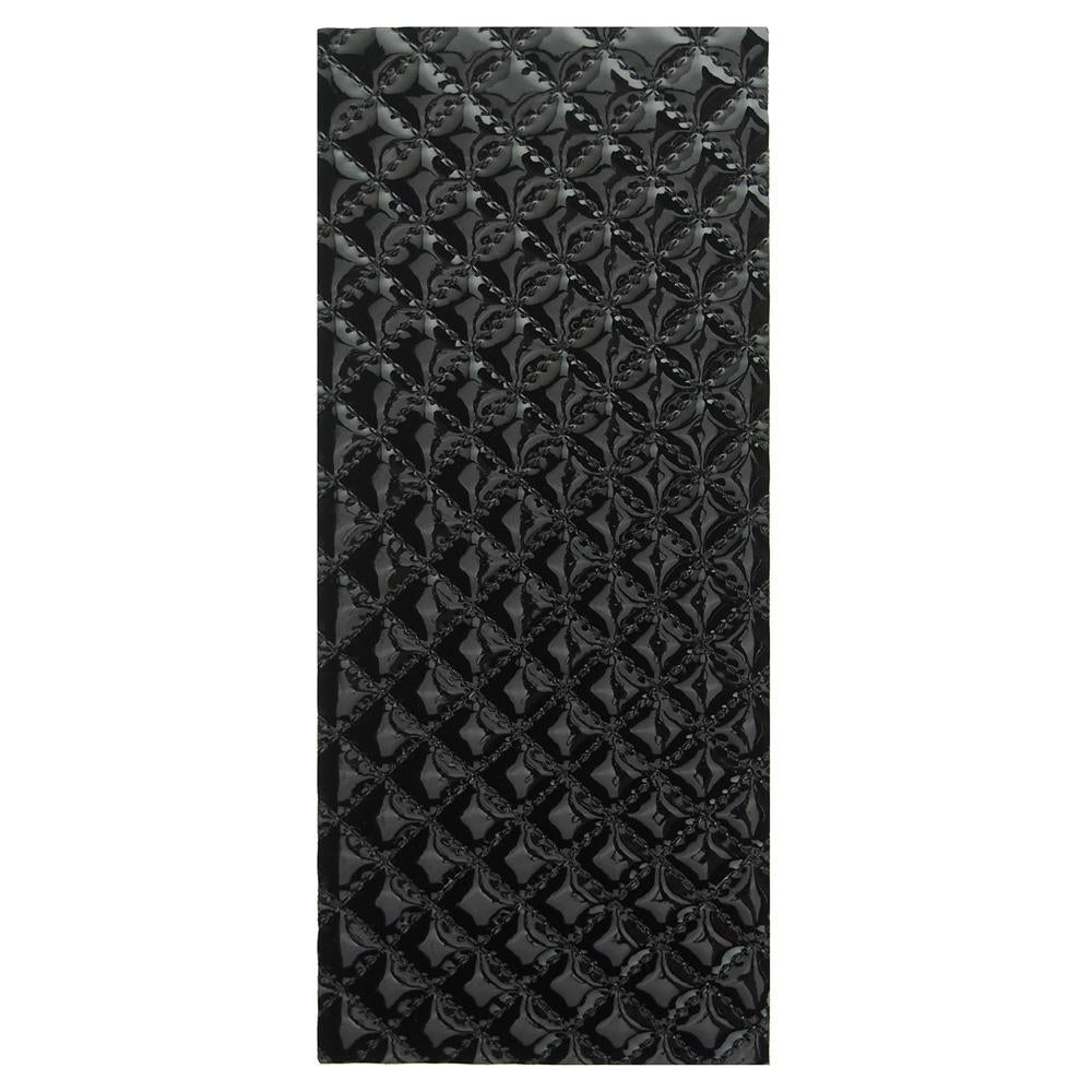 Leatherette Diamond Self Adhesive Sheet Sticker, 9-3/4-Inch, Black