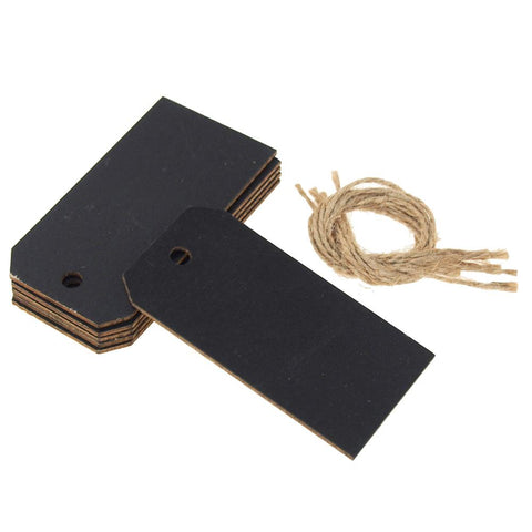 Chalkboard Wood Rectangle Tags, 3-Inch, 6-Piece