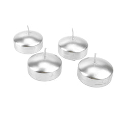Metallic Floating Disc Unscented Candles, 3-Inch, 4-Count