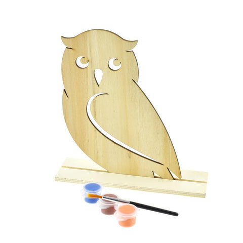 DIY Owl Wood Stand-Up Crafty Kids Kit, Natural, 6-3/4-Inch