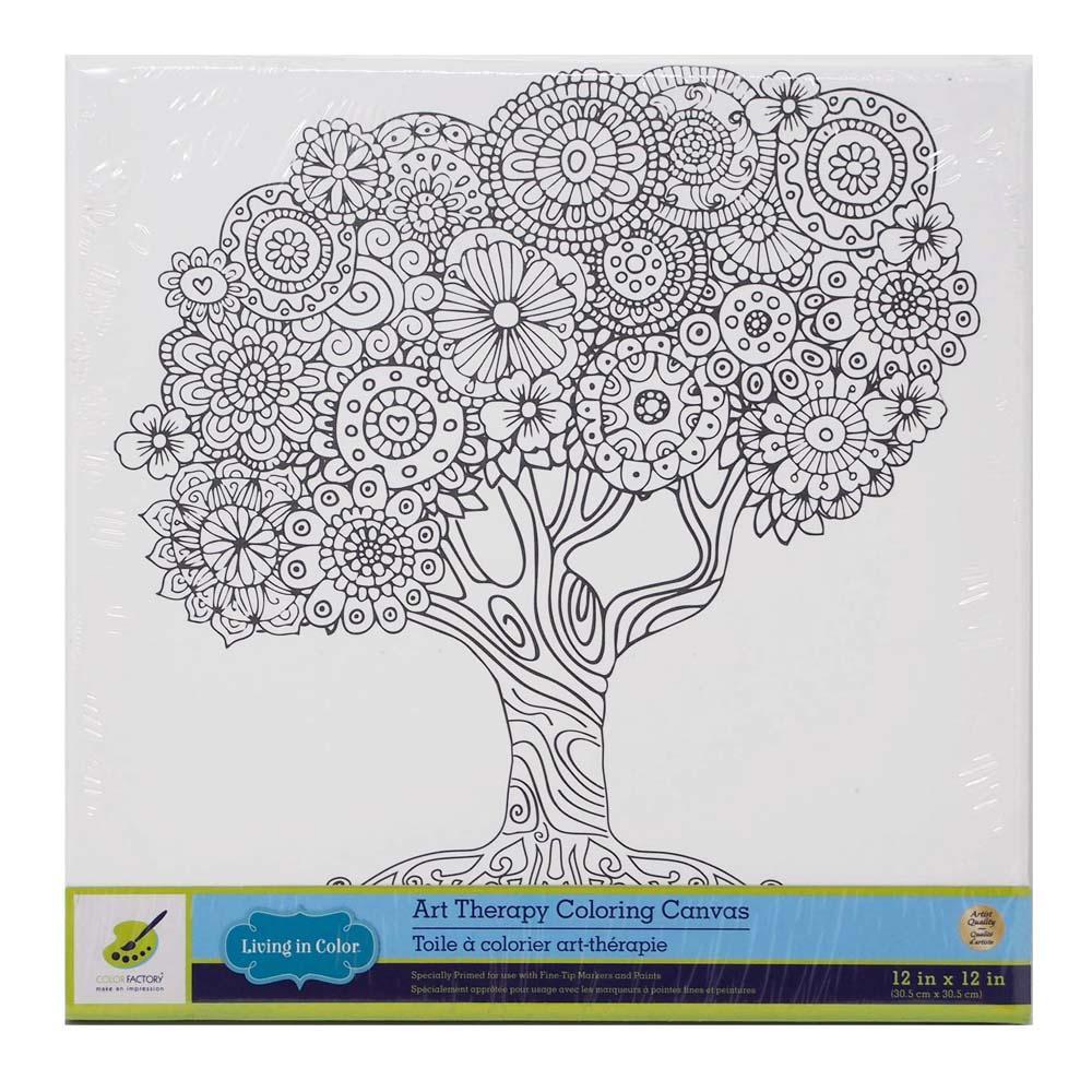 Family Tree Stretched Canvas Paint Board, White, 12-Inch