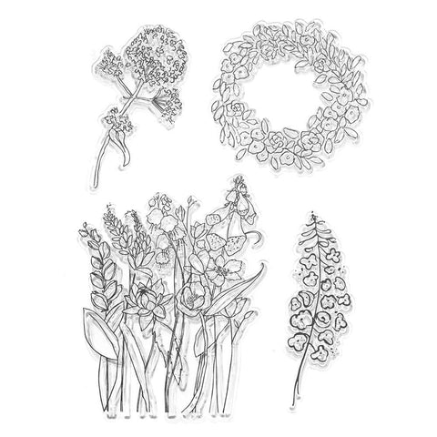 Silicone Spring Garden Clear Stamps, 4-Piece