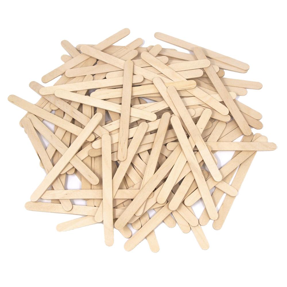 Wooden Craft Popsicle Sticks, Natural, 4-1/2-Inch, 100-Piece