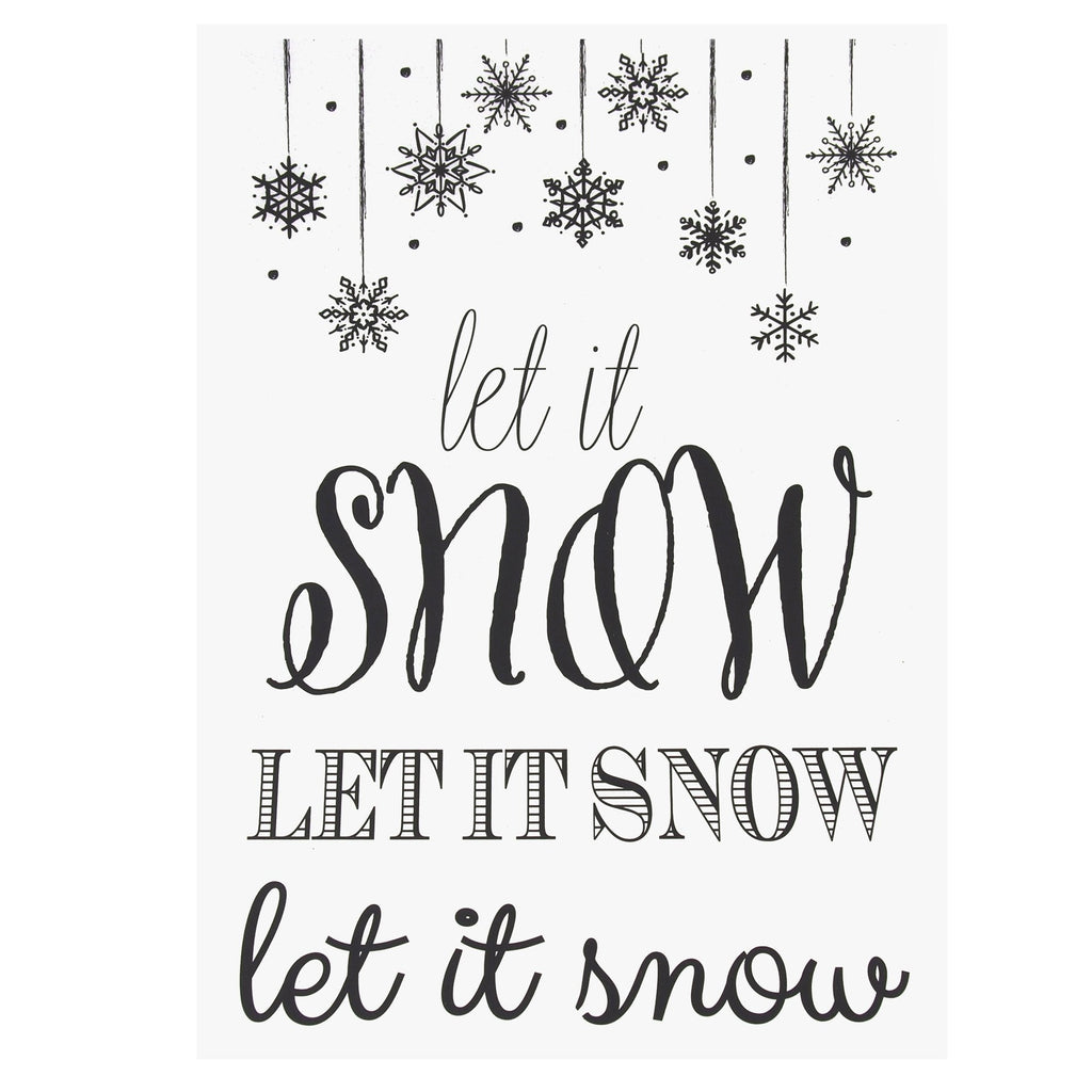 Let It Snow Winter Wall Art Decor, Clear, 11-1/4-Inch