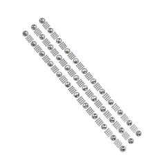 Square Diamond with Rhinestud Flower Stickers, 1/2-Inch, 3-Strips