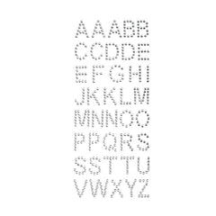Alphabet Letters Rhinestone Stickers, 3/4-Inch, 40-Piece