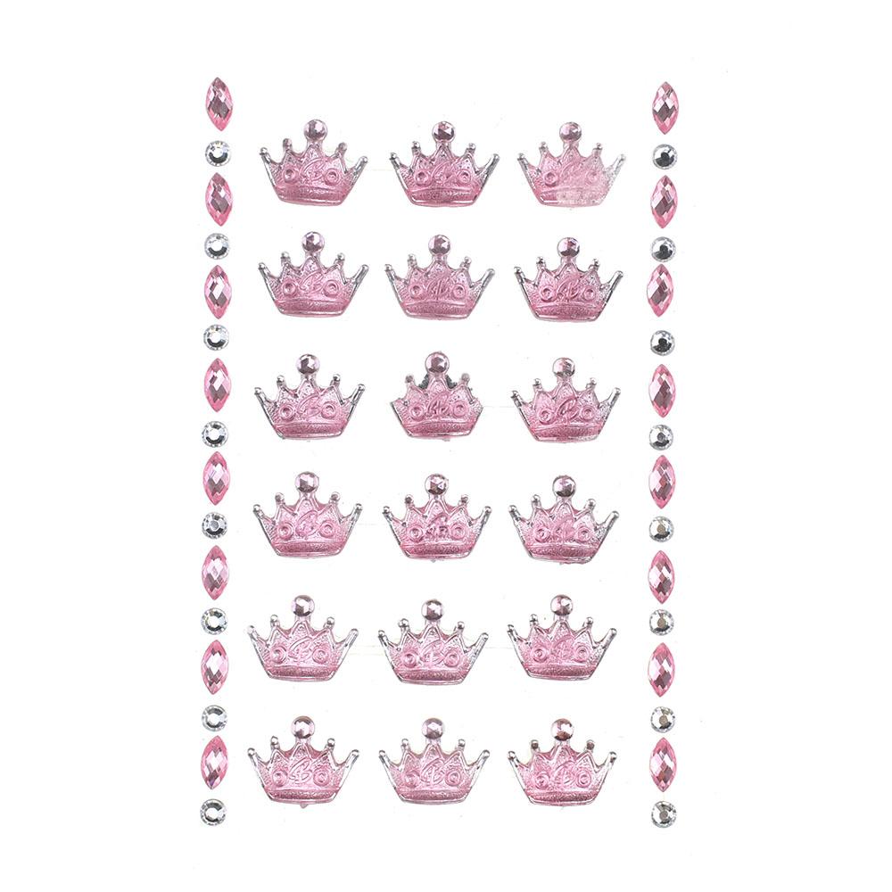 Acrylic Crown Stickers, 3/4-Inch, 8-Strips