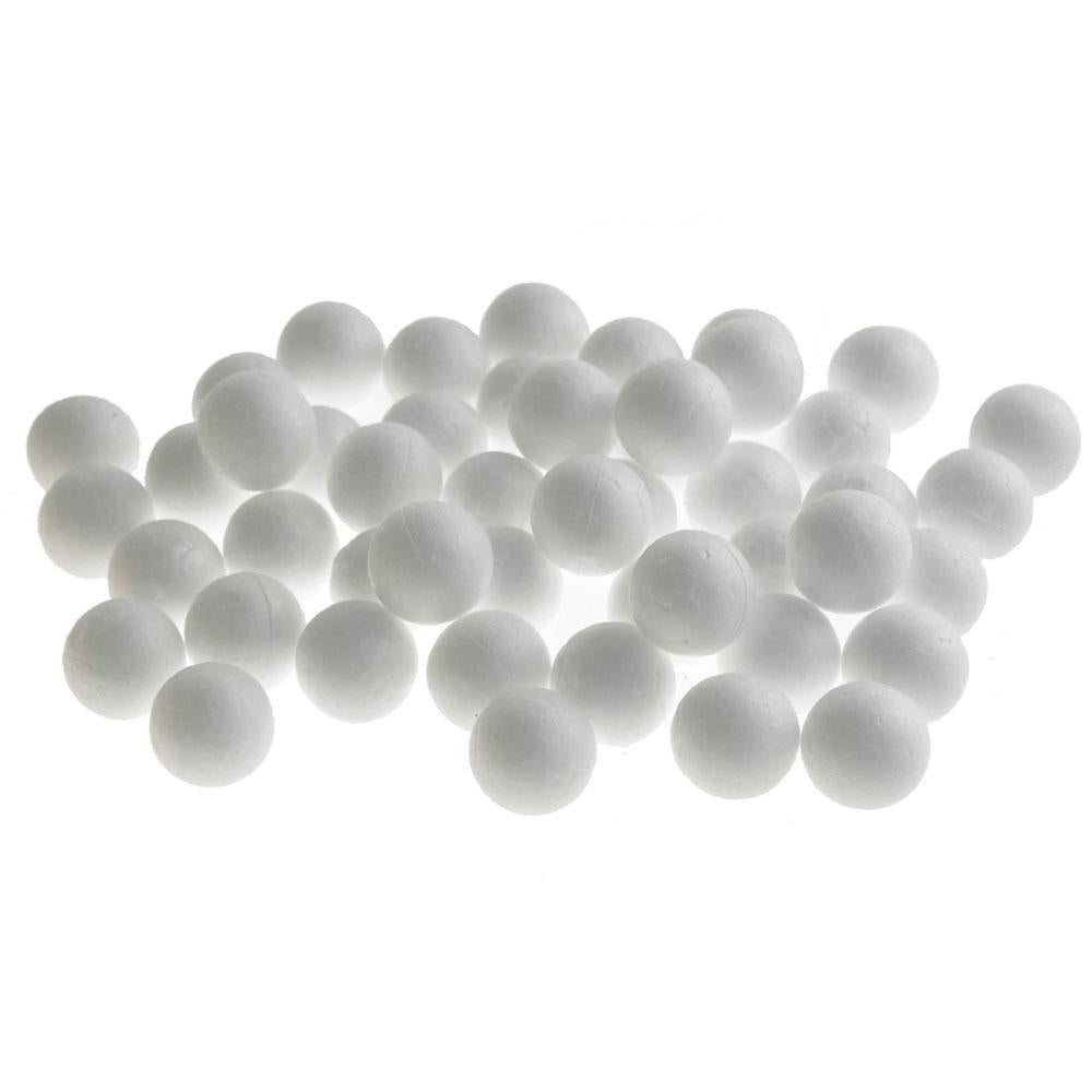 Poly Foam Ball, White, 1-Inch, 40-Count