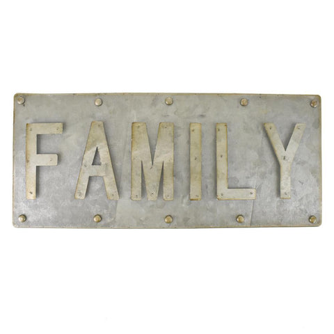 Galvanized Family Sign, 14-Inch