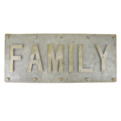 Galvanized Family Sign, 14-Inch