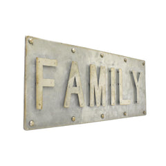 Galvanized Family Sign, 14-Inch