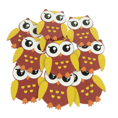 Animal Wooden Baby Favors, 5-Inch, 10-Piece, Brown Owl