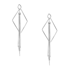 Hanging Diamond Tassel Earrings, 6-Inch