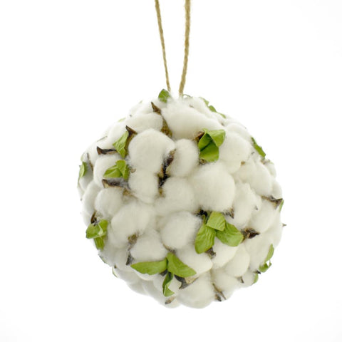 Hanging Wild Cotton Flower Ball, White, 5-Inch