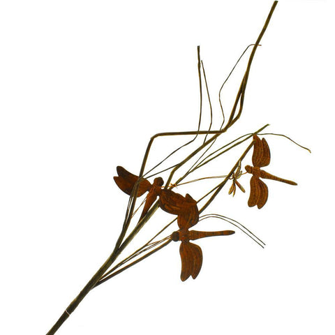 Rustic Metal Dragonfly Floral Spray Pick, 21-Inch