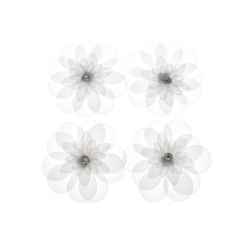 3D Layered Vellum Daisy with Gem Self-Adhesive Floral Embellishments, 2-3/4-Inch, 4-Count