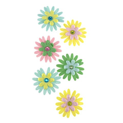 Self Adhesive Paper Flowers 3D, 1-1/2-Inch, 6-Count