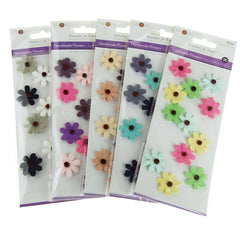 Self Adhesive Assorted Paper Flowers 3D, 1-Inch, 12-Count