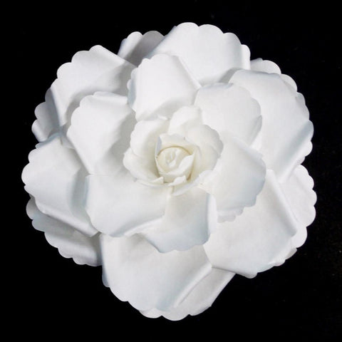 Rose Large Paper Flower, White, 12-Inch