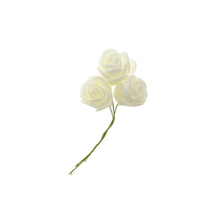 Foam Rose Flower with Wire, 1-1/2-Inch, 12-Count