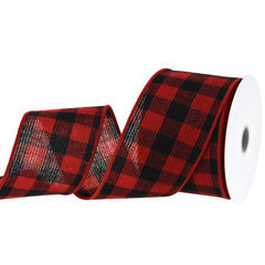 Christmas Buffalo Checkered Wired Ribbon, 10-Yard