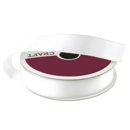 White Satin Wired Edge Ribbon, 5/8-Inch, 10 Yards