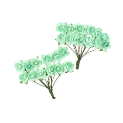 Mini Paper Craft Rose Branch, 3-Inch, 12-Count