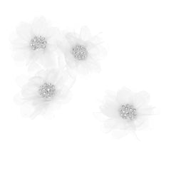 Sheer Rhinestone Center Tulle Flower, 3-1/2-Inch, 12-Count