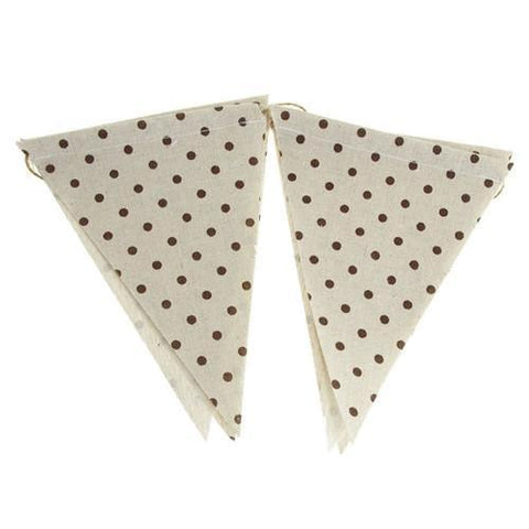 Polka Dot Burlap Triangle Banner, Chocolate, 6-Inch x 8-Inch, 6-Piece